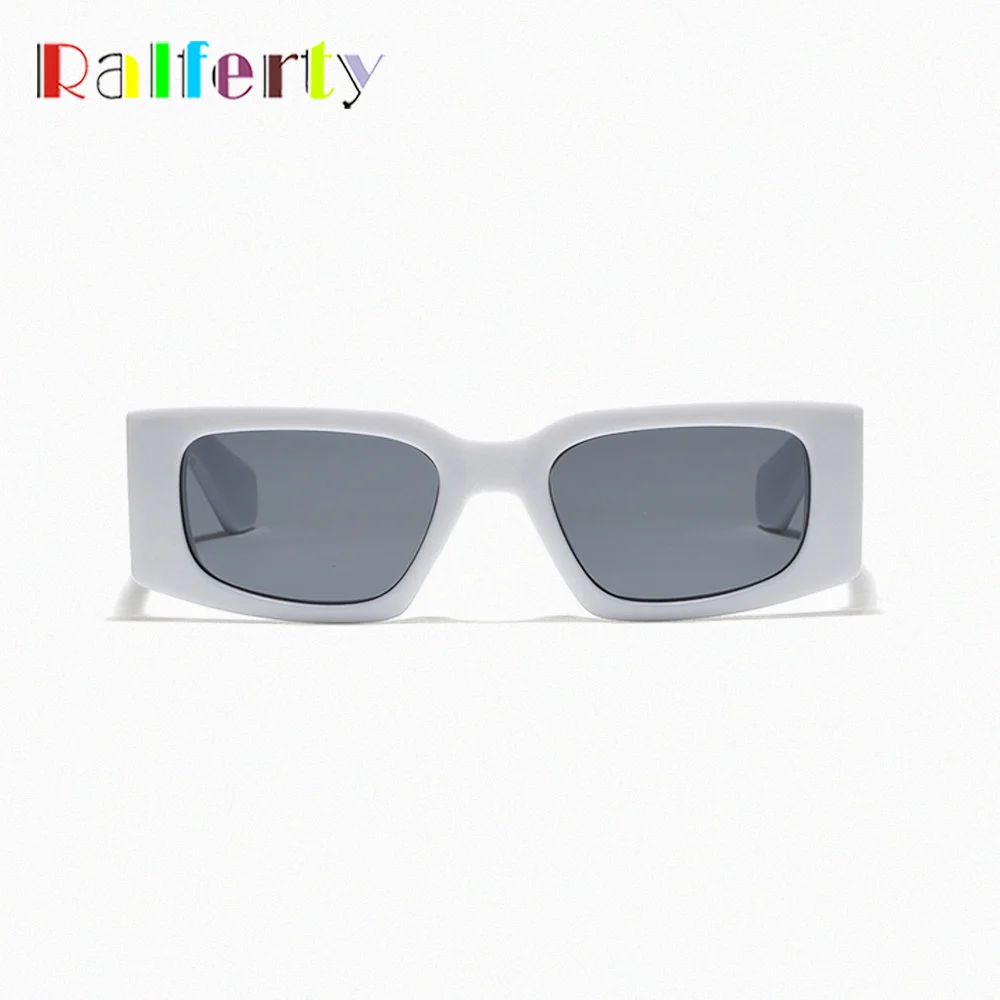 Ralferty Vintage y2k rectangular Sunglasses Women Designer 2025 UV Protection Sun Glasses For Women Men White Green Outdoor