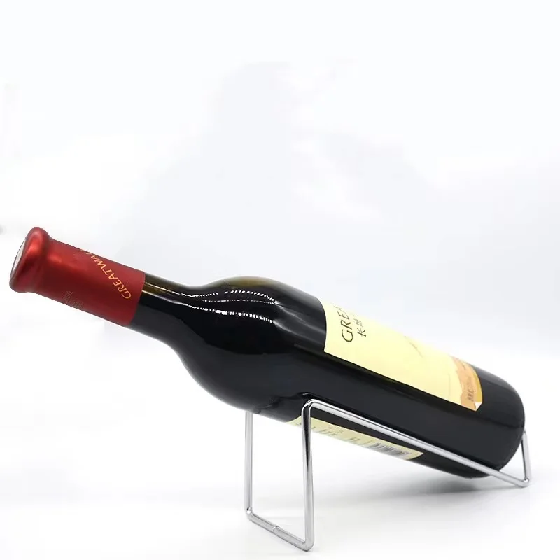 

Wine Rack Display Bottle Beer Holder Champagne Stand Drink Shelf Stainless Steel Simple Household Bar Utensil Counter Decoration