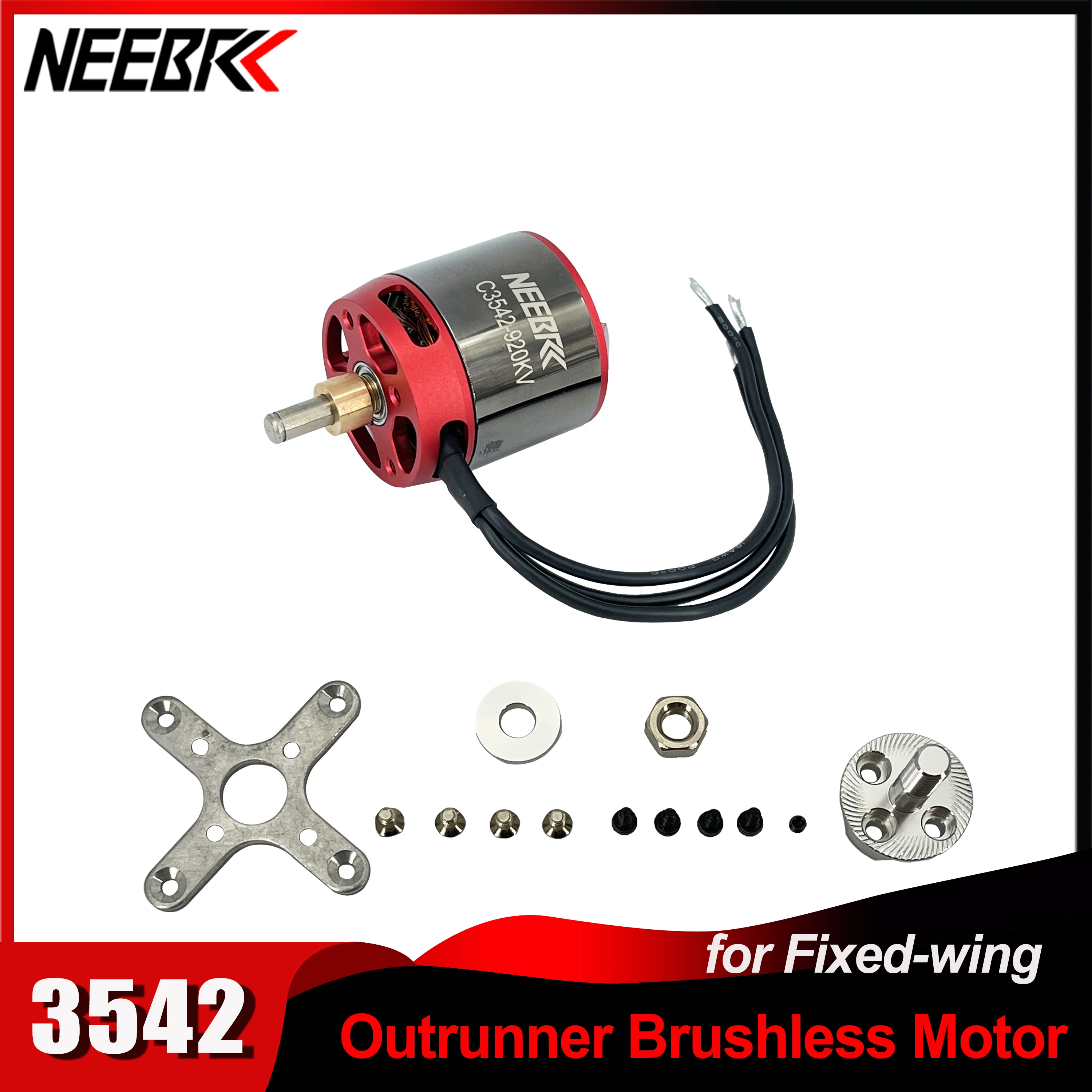 

NEEBRC 3542 920KV 1400KV Outrunner 2-4S Brushless Motor for RC Fixed Wing FPV Racing Drone Glider Plane Warbird Quadcopter