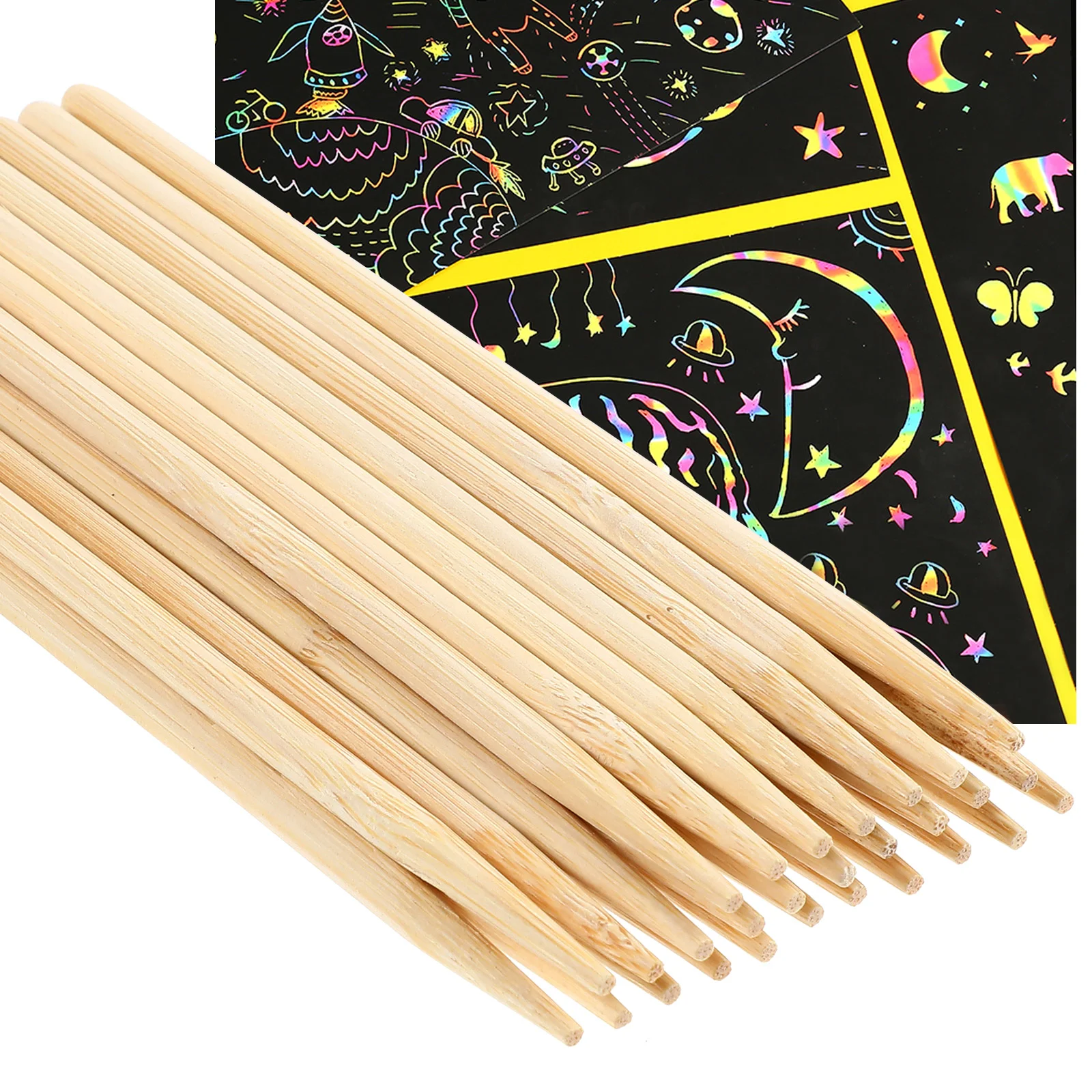 Lot de 30 bâtons de stylet pour peinture sur bois, grattoir, brosse