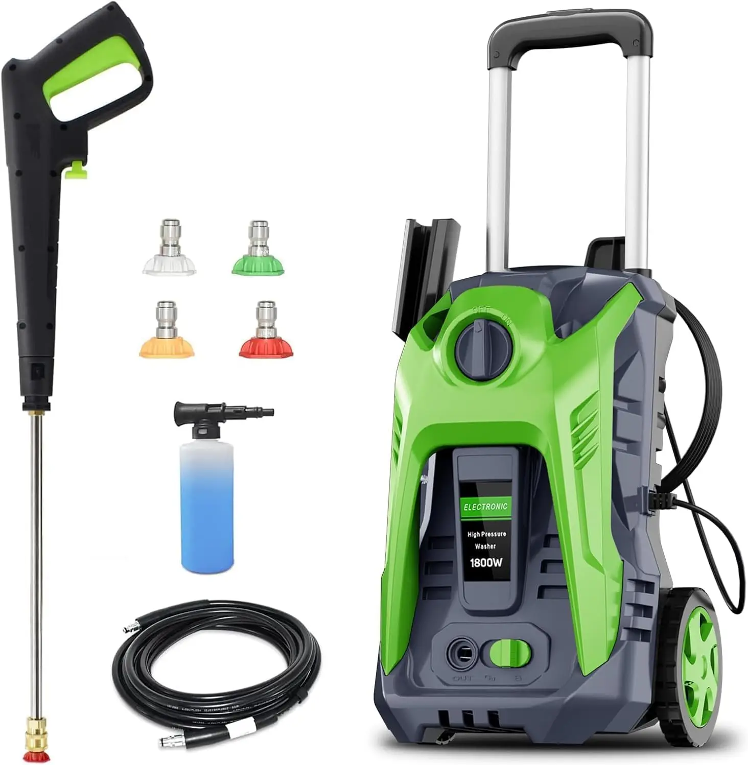 

Pressure Washer Power Washer Kit with 4 Connect Nozzles and Foam Cannon for Car Patio Driveway Home Outdoor Cleaning