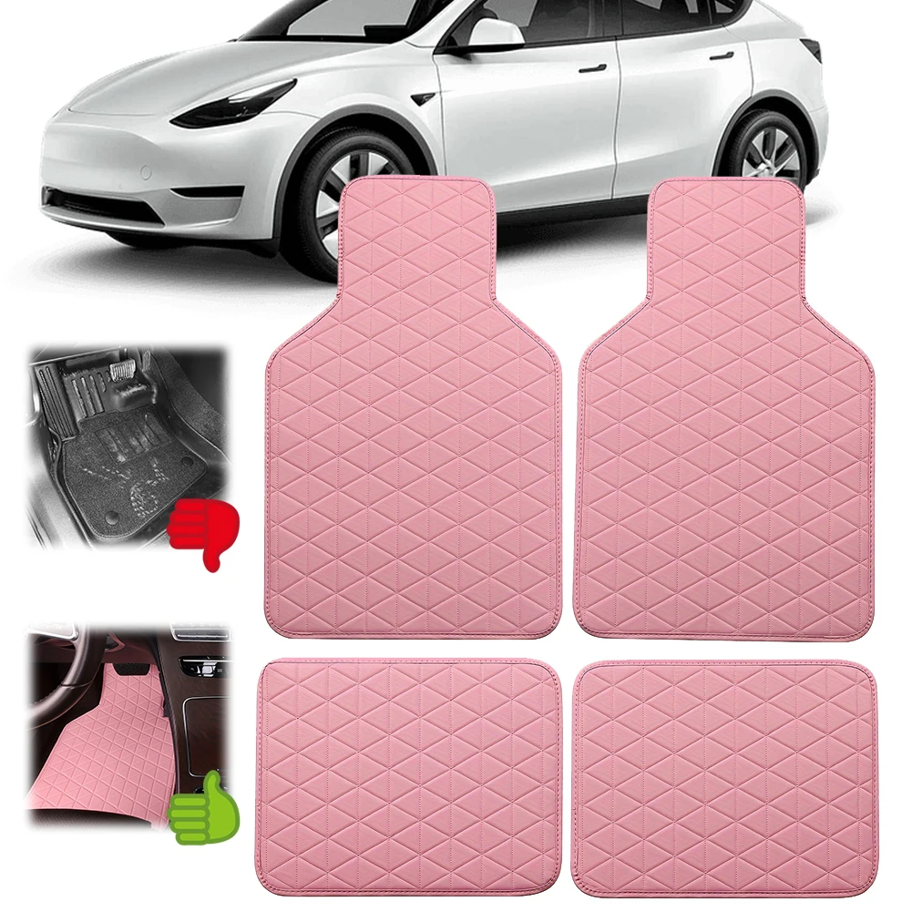

4Pcs Car Floor Mats Non Slip Car Front Rear Mats Set Waterproof Car Carpet Mats Car Interior Accessories