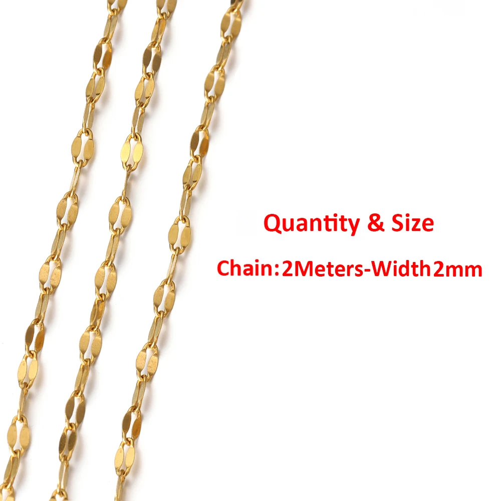 2 Meter 1 Meter Hochwertige Edelstahl-Drehketten für DIY-Halsketten, Armbänder, Kleidung und Schmuckherstellung Zubehör – Detail 20