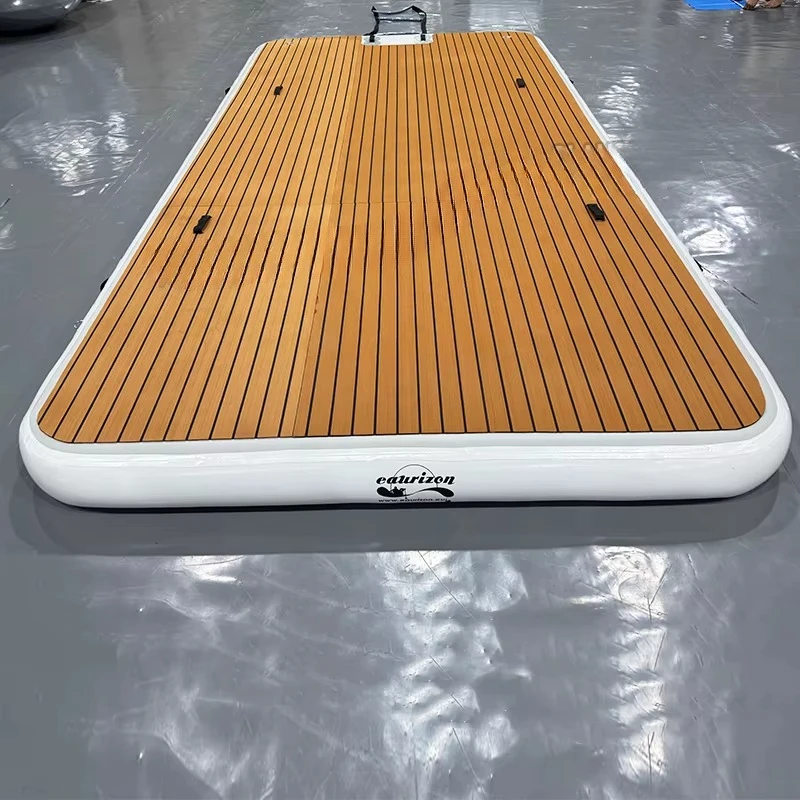 

Customized size inflatable pontoon island inflatable pontoon platform with ladder