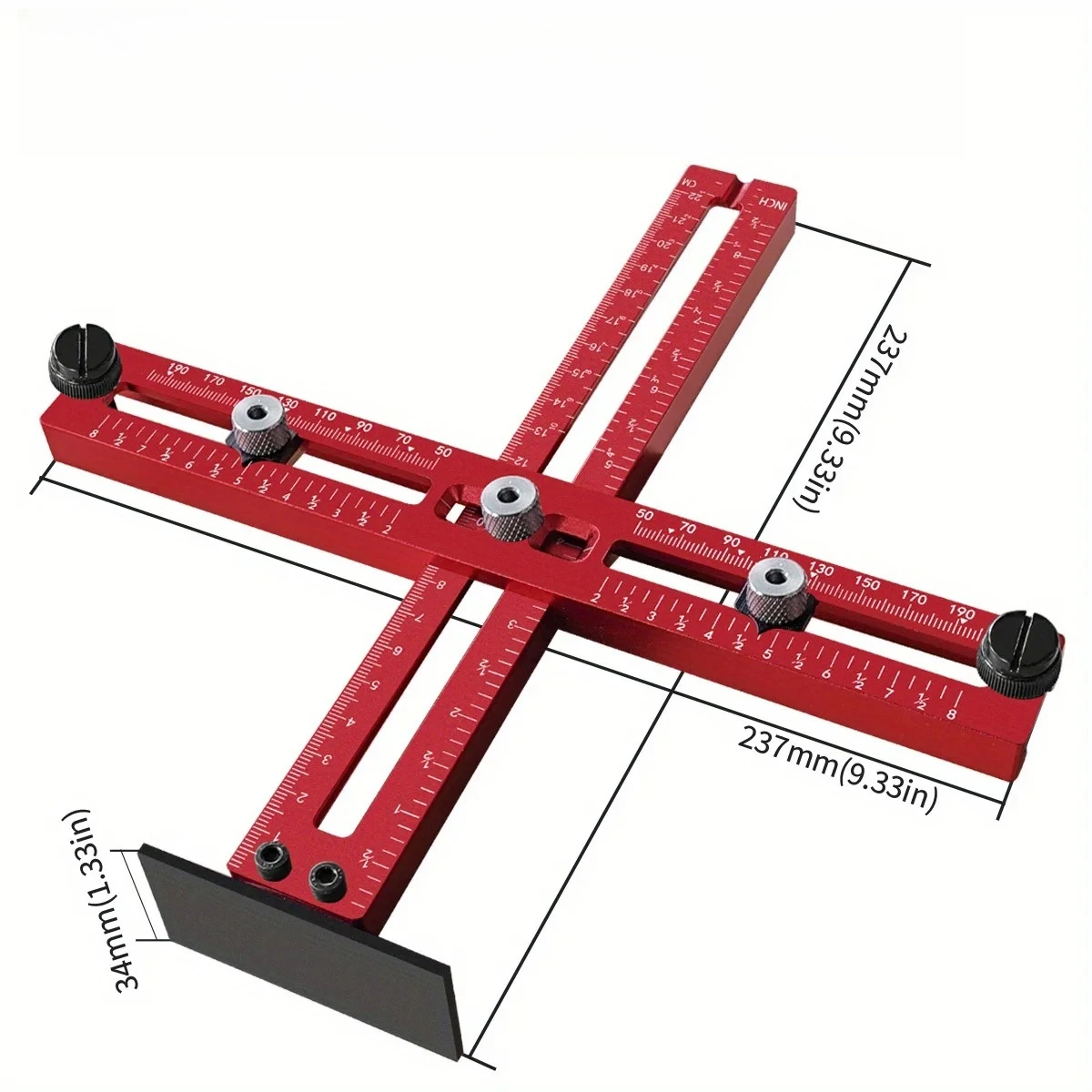 Aluminum Cabinet Handle Jig Adjustable Punch Locator Tool Metric/Inch Drilling Template Guide Positioning Ruler for Drawer Knobs