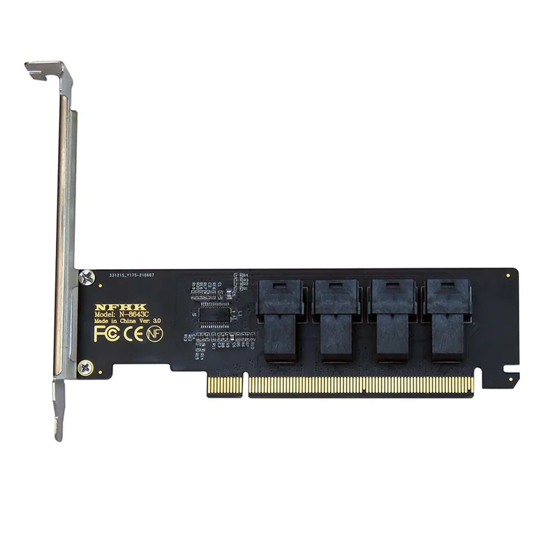 PCIe 3.0 4.0 to 4-port SFF-8643 U2 Array  Split Card Adapter