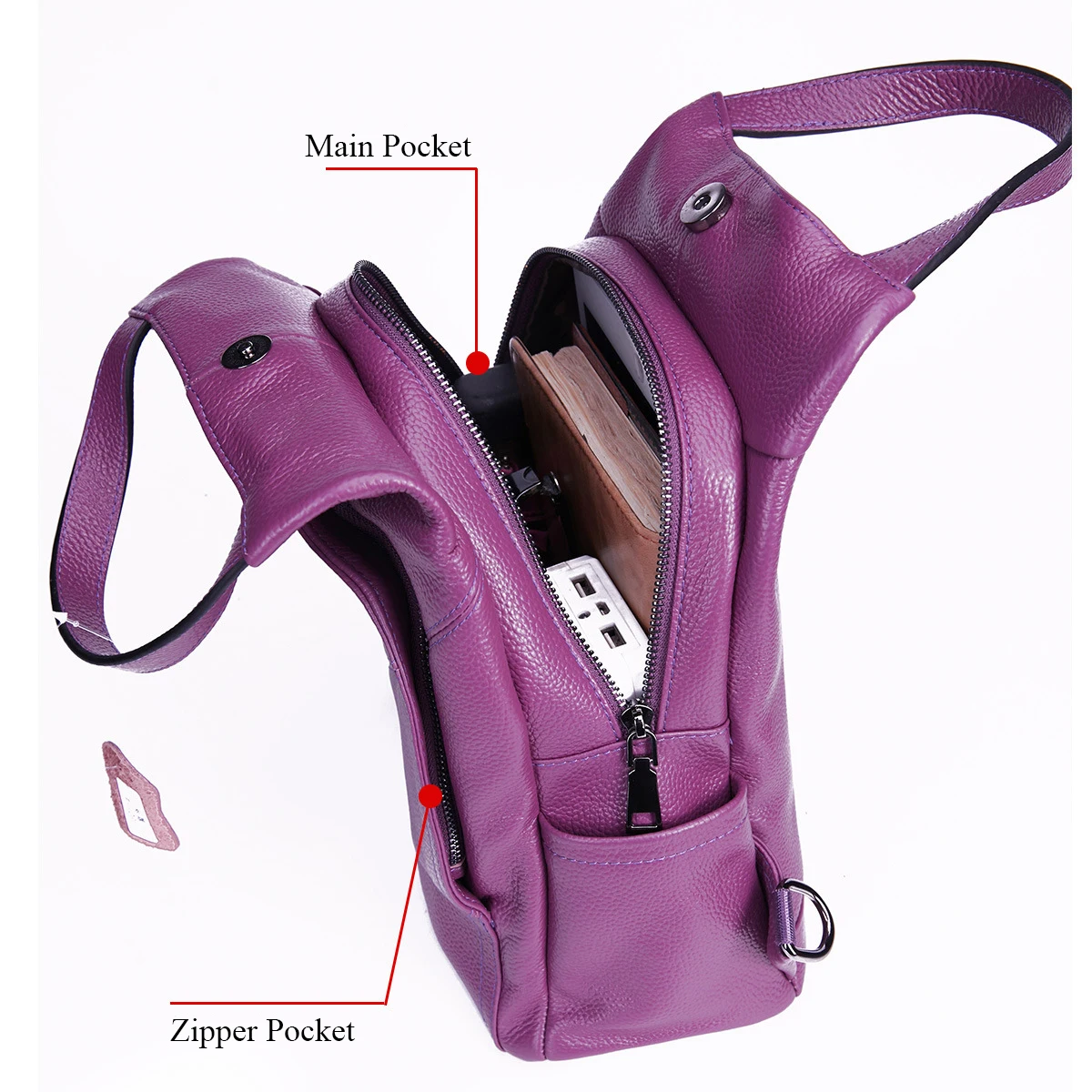 YUECIMIE Purple Genuine Leather Backpack Women Brand School Backpack Real Leather Female Mochila Shoulder Bags For Teenage Girl