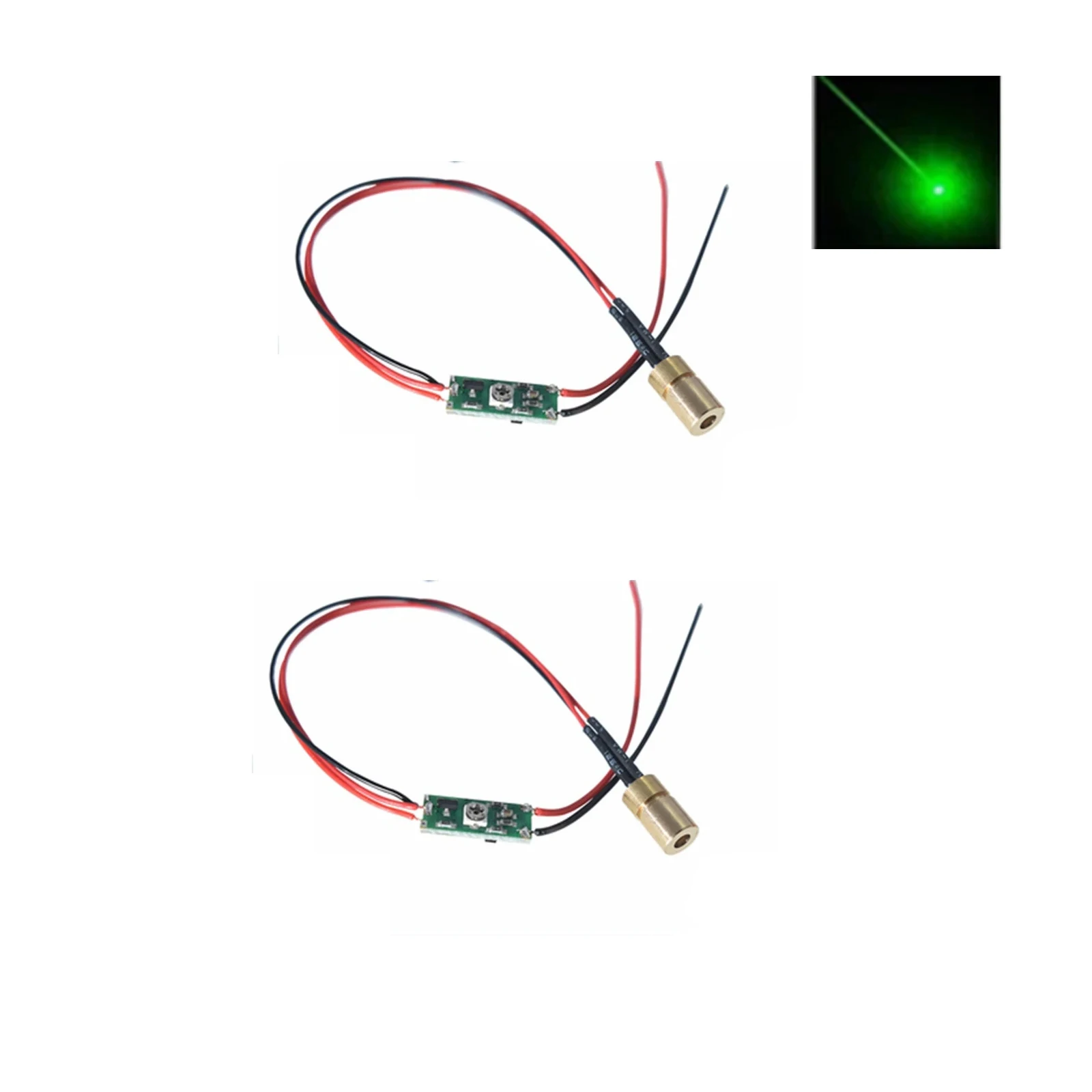 

2pcs Mini 520nm 10mW Green Dot Light Laser Diode Module With Driver Board 6*10.5mm