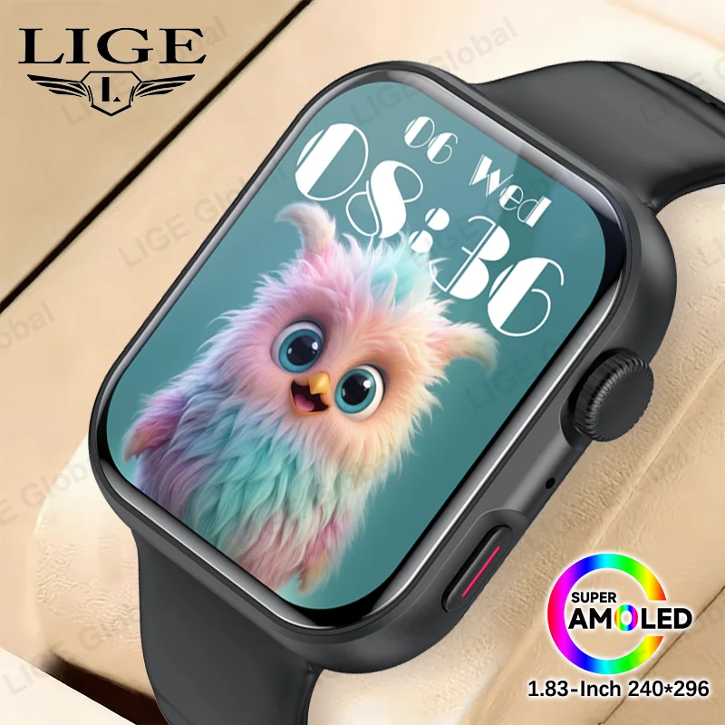 

Умные часы LIGE с AMOLED-экраном 1,83 дюйма, функцией Dynamic Island, Bluetooth-звонками, водонепроницаемостью, спортивными функциями, мониторингом сердечного ритма и артериального давления.