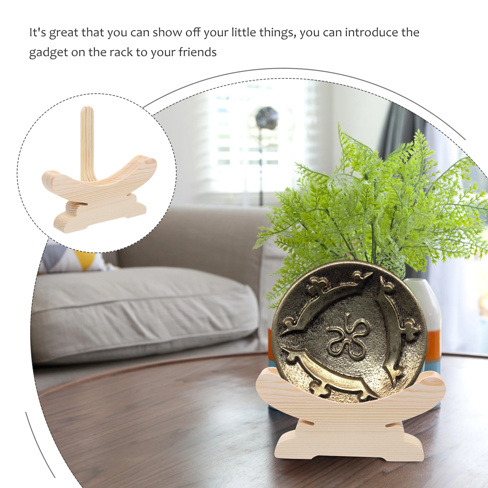 

Solid Wood Tea Cake Holder Elegant Curve Design For Pu'Er Tea Storage Display Stand Desktop Wooden Shelf For Plates Artwork