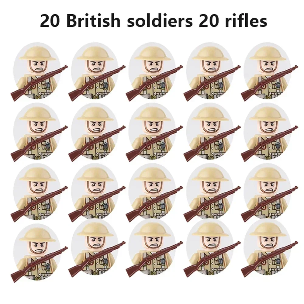 20 Stück WWII Sowjetische Soldaten Militärfiguren, Armee-Männer Bausatz-Modellspielzeug, Schlachtfeld-Kampf-Sammlung, Militärisches Geschenk – Detail 6