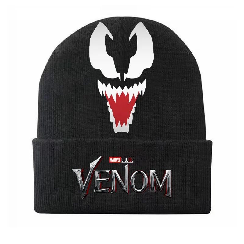 Venom Spiderman Marvel Boys Child\'s Knitted Hat Movie Cartoon Infant Beanie Outdoor Casual Warm Vogue Hundred Take Knitting Caps