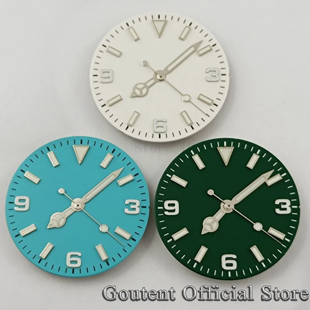 Goutent  29mm Sterile Watch Dial With Hand Lume Fit NH35 NH36 ETA 2836 2824 PT5000 Miyota 8205/8215/821A DG2813/3804 Movement