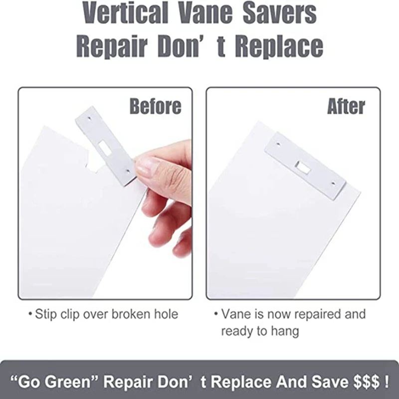 32pcs Vertical Blind Repair Vane Savers, Metal Vertical Blind Repair Tabs for Vertical Blinds Replacement Slats Retail