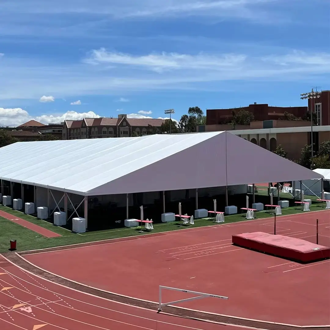 Waterproof White Aluminum Peak Marquee Tent Heavy Duty Alloy Frame Outdoor Party Wedding Expo Temporary Storage Shelter