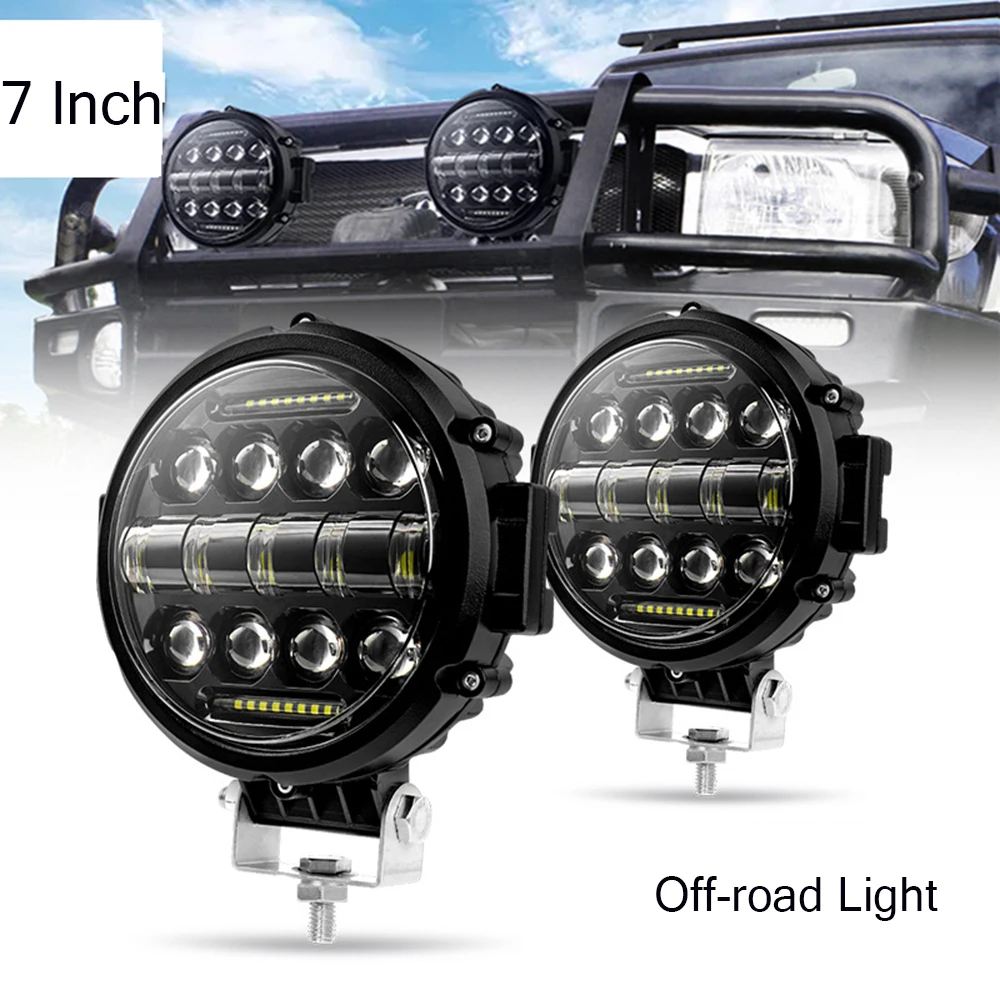 

7 Inch LED Work Light Car Spot Beam Driving Fog Lamp Black Case For Jeep ATV UAZ SUV 4WD 4x4 Truck Tractor