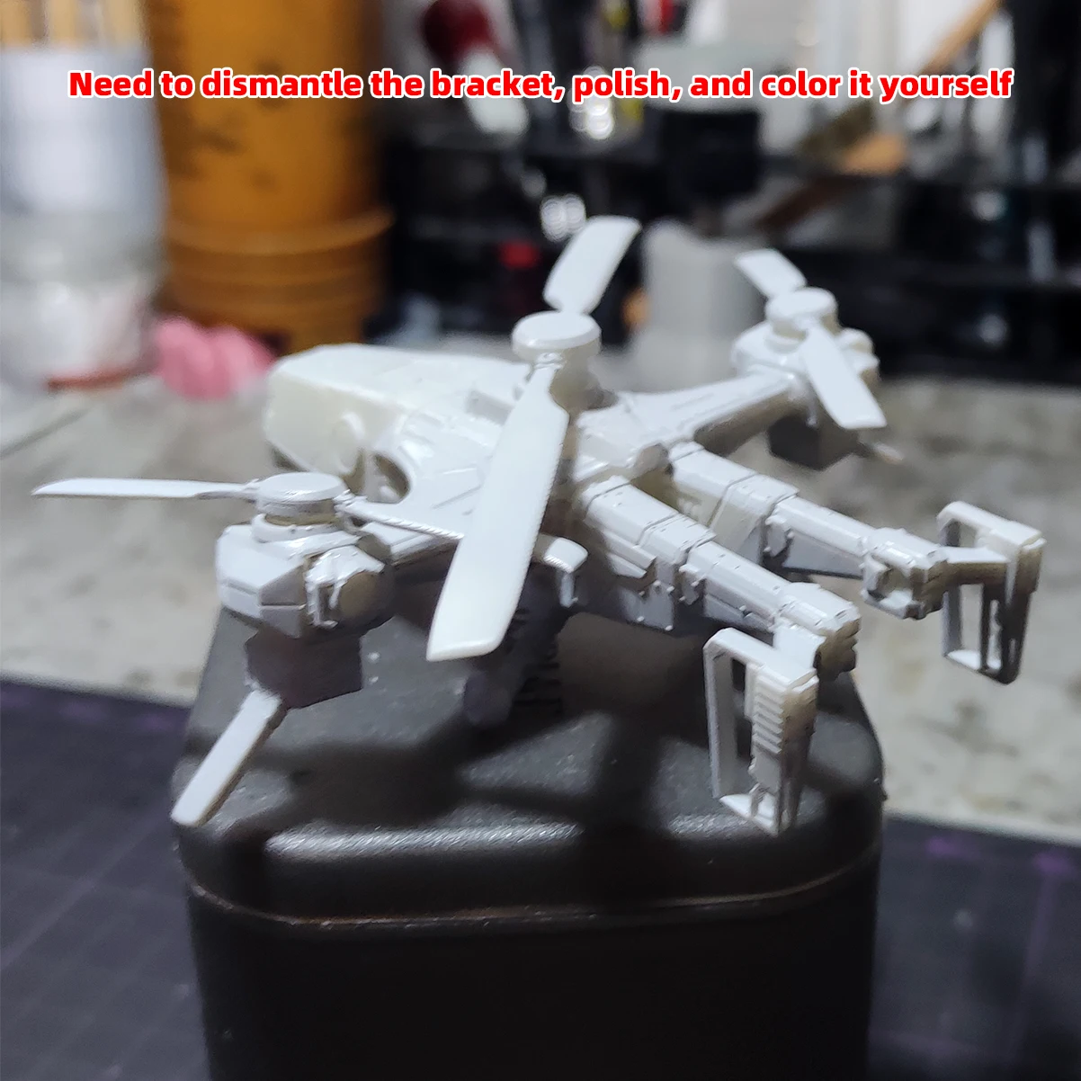 1/72 Modellbausatz 3D Harz Miniatur Diorama Gebäude Unbemalter Sci-Fi Hubschrauber DIY – Detail 11
