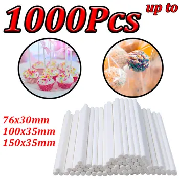100-1000支裝紙質棒棒糖棍,純白色,適用於派對、餐飲、DIY製作巧克力棒棒糖、蛋糕棒棒糖等。 10 最佳銷售 蛋糕棒棒糖 - №7