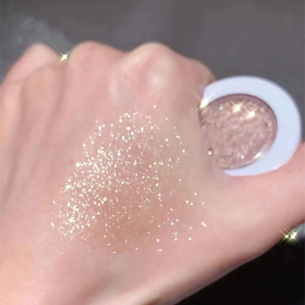 Lang anhaltender super glänzender Lidschatten einfarbig perlmutt farbener Glitzer Augen aufhellen Make-up schimmern lila Lidschatten