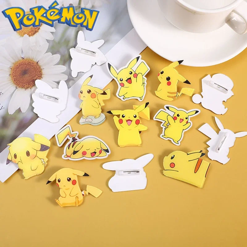 Pokemon Brooch Pikachu Badge Men's and Women's Clothes Acrylic Pin Hat Backpack Decoration Pendant Japanese Anime Peripherals