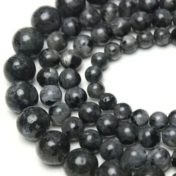 Natuurlijke Labradoriet Larvikite Stenen Kralen Zwarte Ronde Losse Kralen Voor Sieraden DIY Maken Armband Accessoires 15 