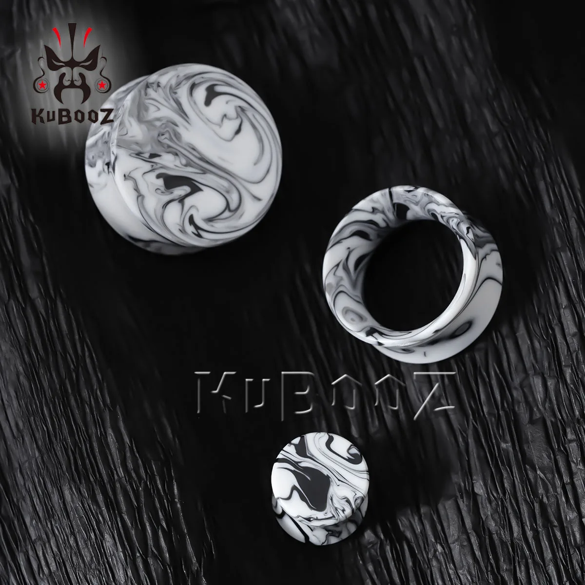 KUBOOZ Coole bunte Acryl-Ohrtunnel, Plugs, Messgeräte, Expander-Ohren, Körperpiercing, Schmuck, Ohrringe, 2 Paar – Detail 1