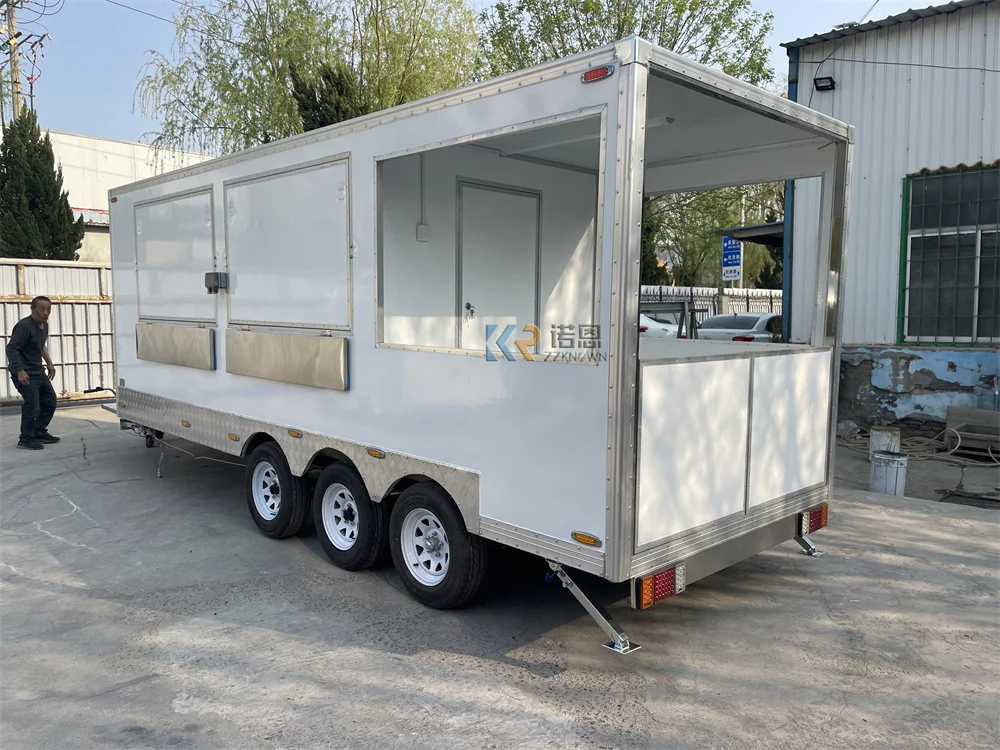 Concession Food Carts  Deep Fryer Mobile Coffee Trailer Pizza Hot Dog Customized Size Logo Food Truck With Full Kitchen