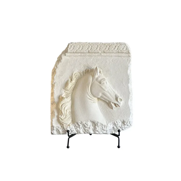 Medieval style, ancient Rome, Greece, relief horse head, art decoration display