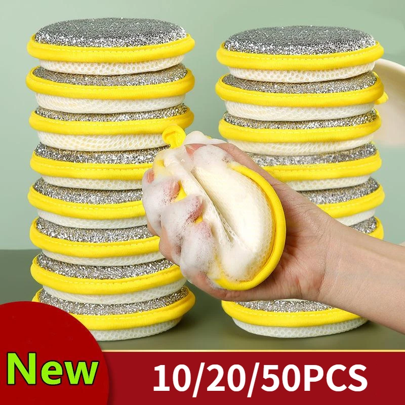 10/20/50PCS Double Side Dishwashing Sponge Dish Washing Brush Pan Pot Dish Wash Sponges Household Cleaning Reusable Kitchen Tool view 6