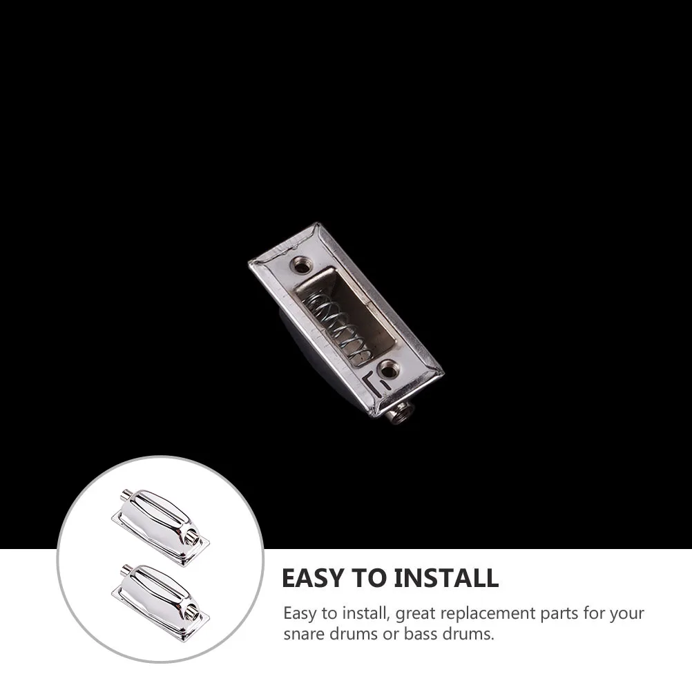 

2 Pcs Snare Drum Lugs Snake Set Metal Replace Parts and Accessories Silver Iron Double-end