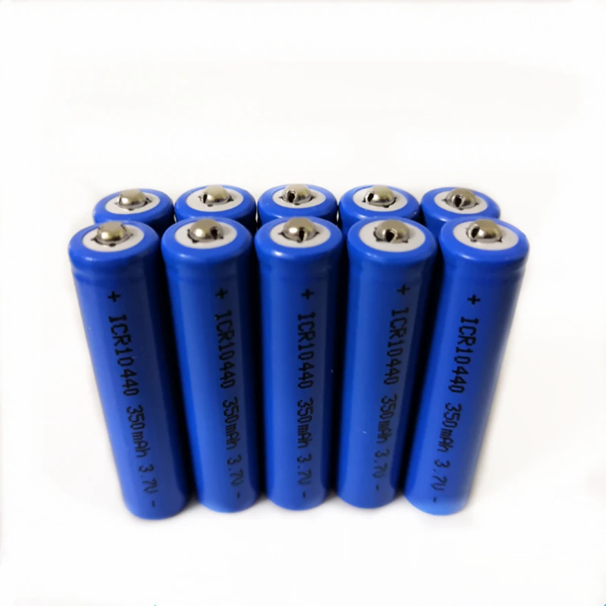 

10pcs/lot High quality 3.7v 10440 rechargeable lithium battery for flashlight toy 350MAH AAA rechargeable battery