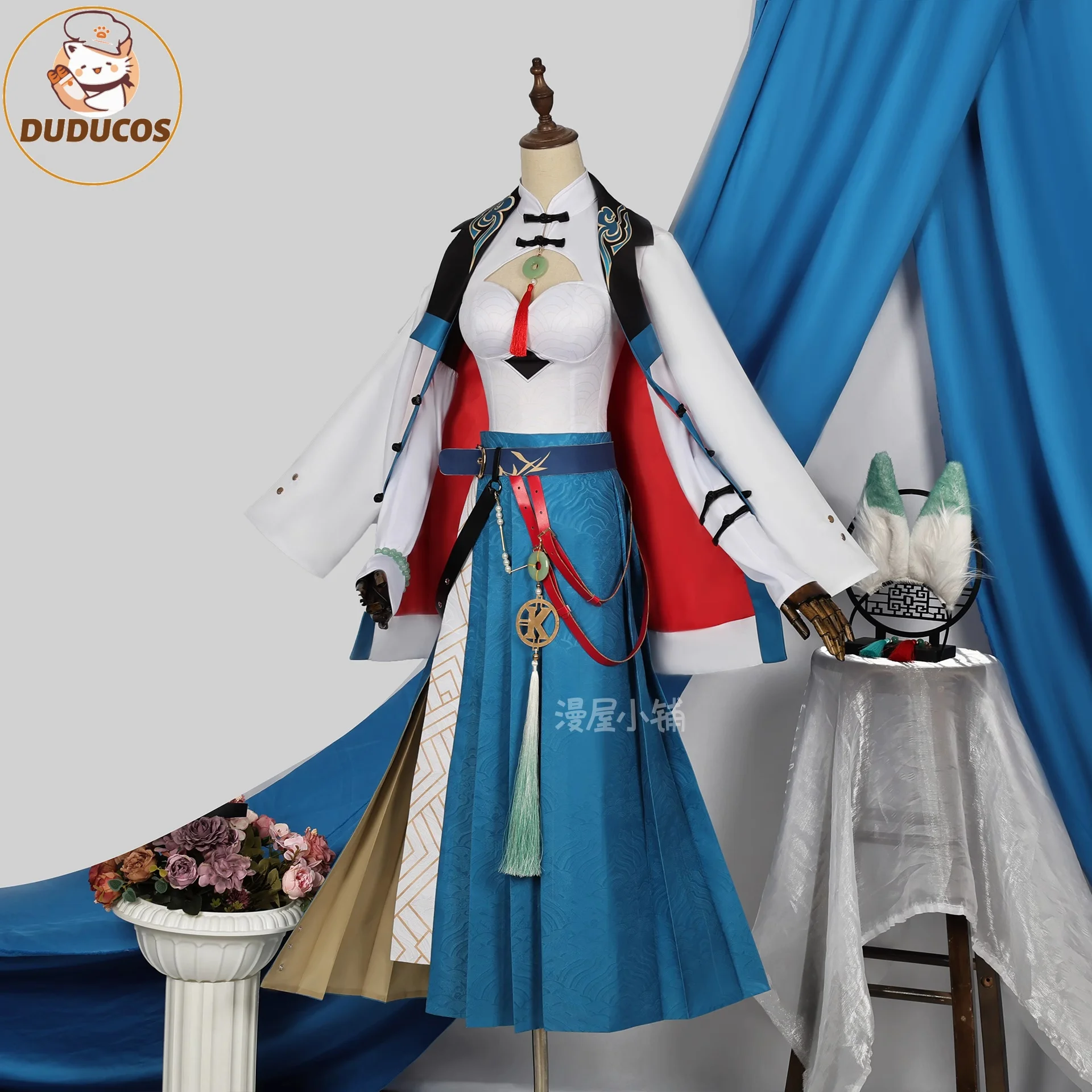 

Chinese Style Women's Dresses Wig Set Props Anime Halloween Party Suit 2026 Fei Xiao Cosplay Game Honkai:Star Rail Costume