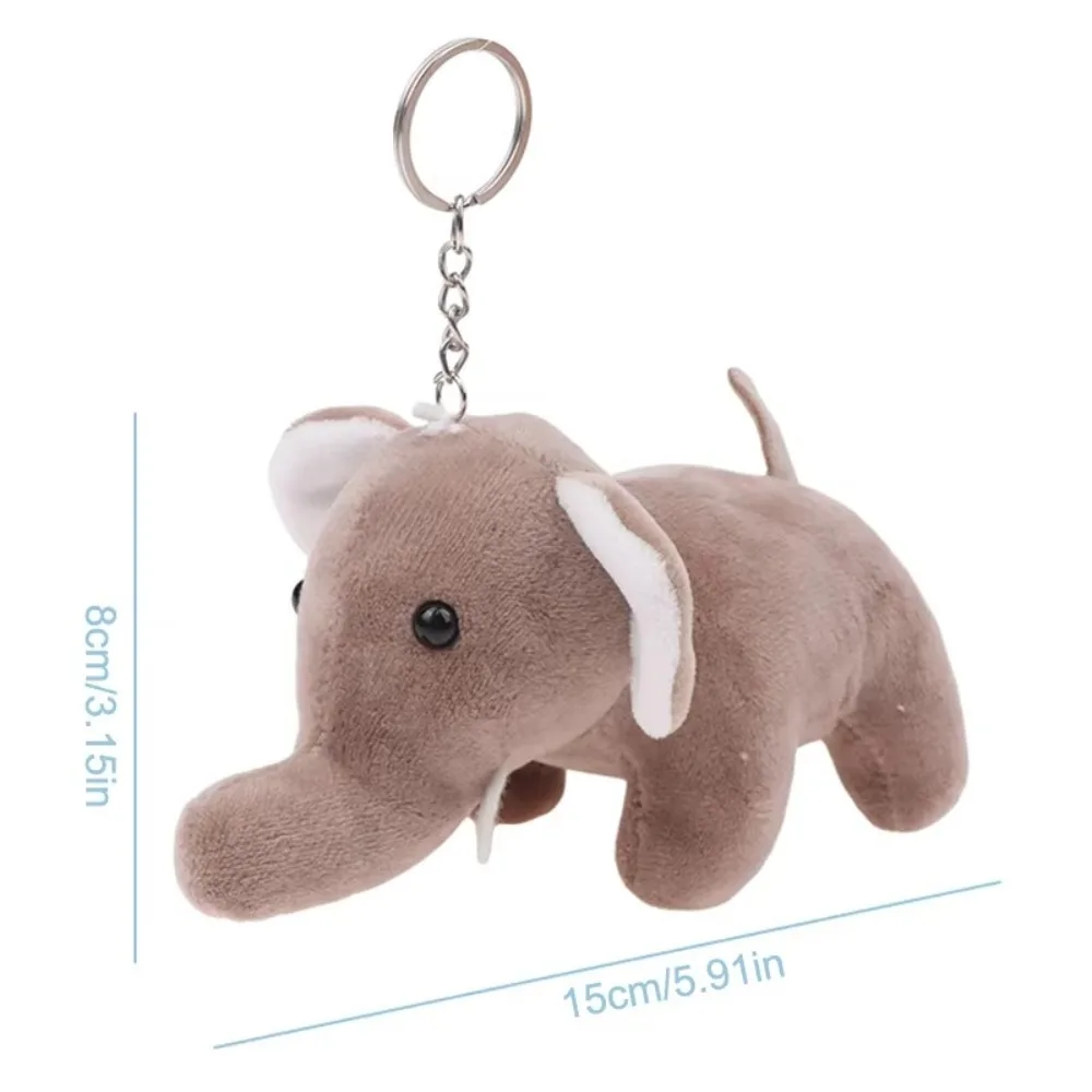 Animali di peluche ripieni Giocattoli 10 cm Giungla Leone/Elefante Tigre/Giraffa Ippopotamo Peluche Portachiavi Ciondolo Leopardo Simpatico cartone animato