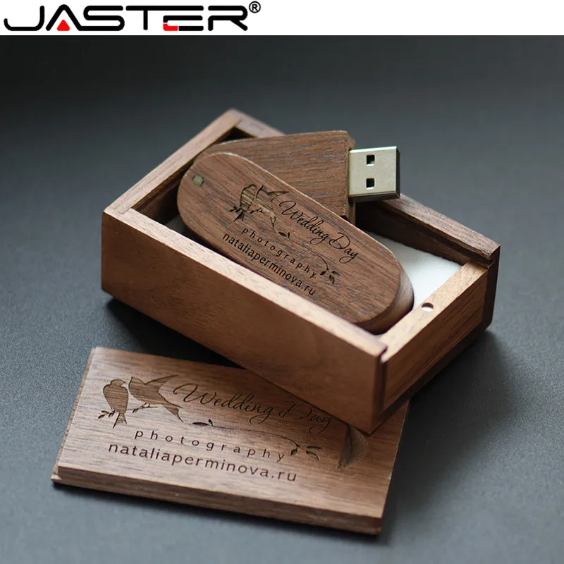 

JASTER Creative Wooden rotating USB flash drive+push-pull box 2.0 4gb 8gb 16gb 32gb 64gb 128gb External storage usb flash drive