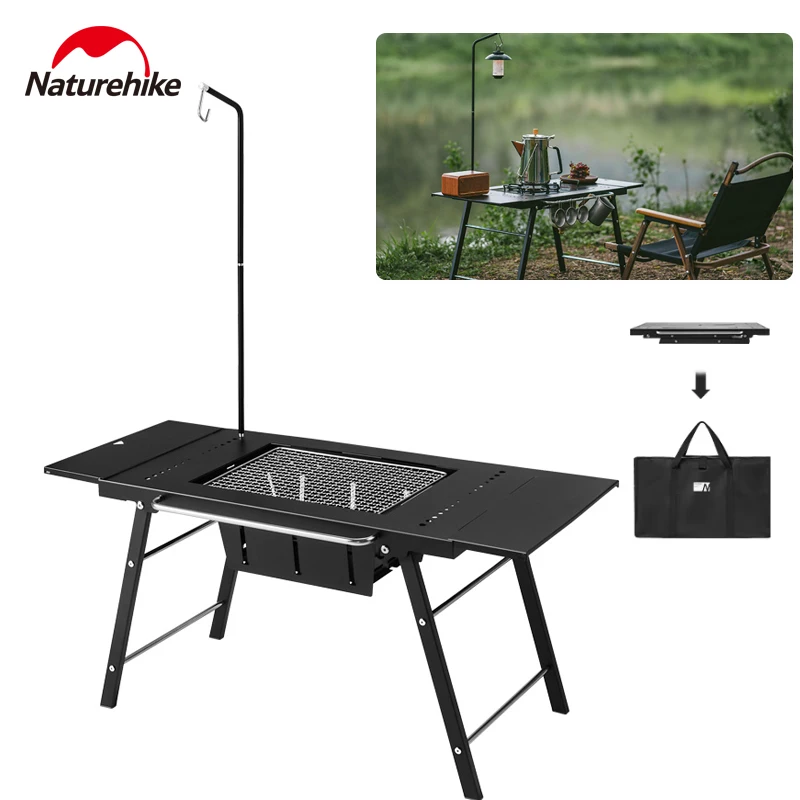 Naturehike IGT Grill Table Folding Stainless Steel Detachable Outdoor Travel Camping Combination Equipment Portable Picnic Table