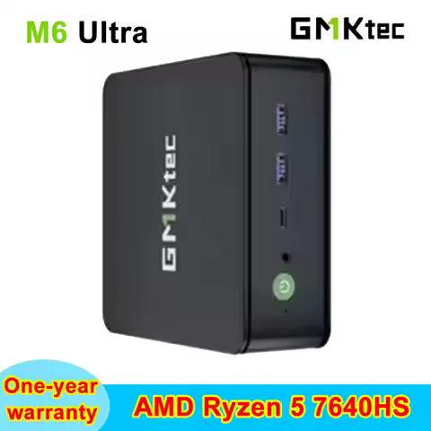 2025 New GMKtec M6 Ultra5 Ryzen 7640HS Mini PC SO-DIMM*2 DDR5 4800MT/s SSD (PCIE4.0*4)*2 Wifi6 BT 5.2 Dual 2.5G LAN Computer