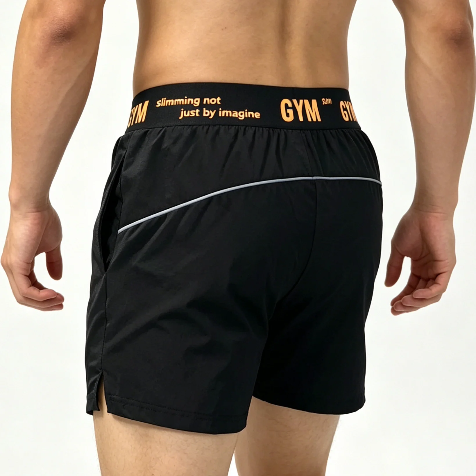 MCPW Quick Dry Sports Shorts Men's Summer Thin Elastic Breathable Running Training Fitness Fake Two-Piece Three-Quarter Length