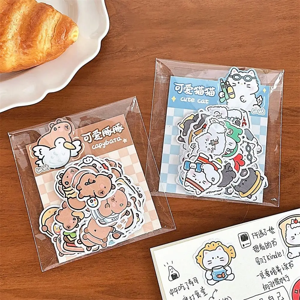 50 Sheets/Bag Cute Cartoon Alien Stickers Bag Waterproof Portable Capybara Sticker Creative Multi-purpose