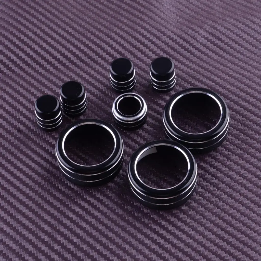 Car 8pcs/Set Dashboard Console Air Conditioning AC Navigation Switch Knob Button Cover Trim Ring Fit for Honda Civic Sedan 2022