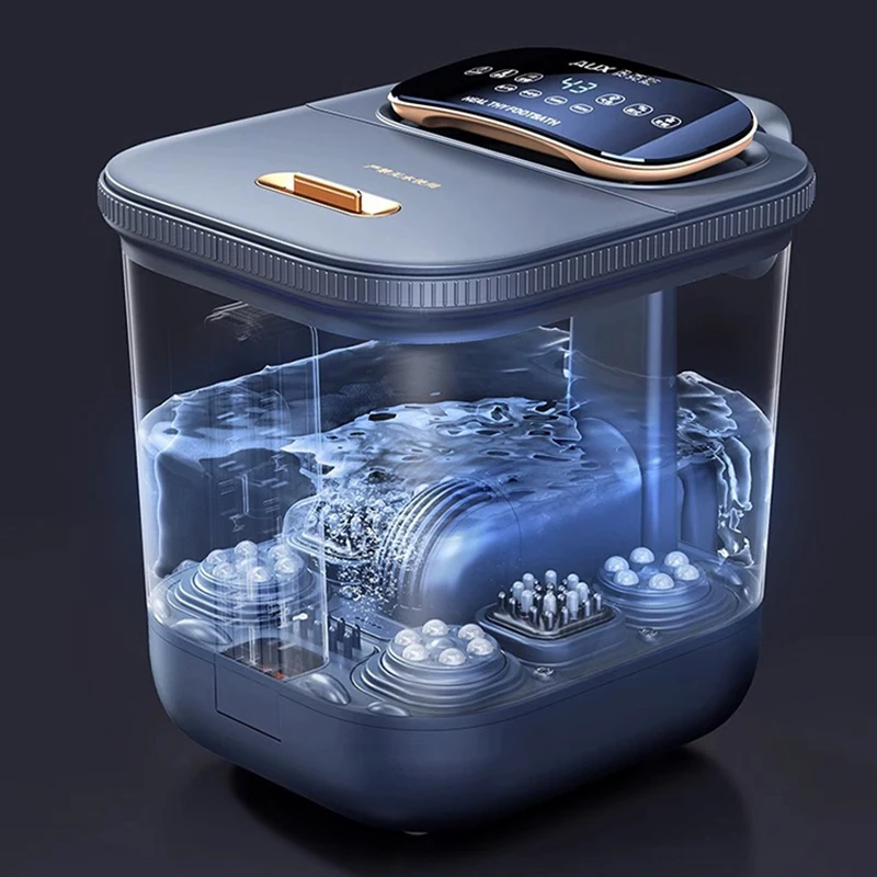 

220V Electric Foot Bath Bucket Vibration Heating Foot Spa Bubbles Surfing Massage for Relieve Pressure Relaxation House Massager