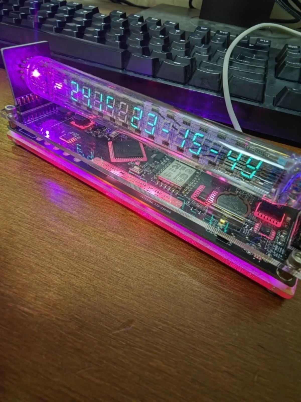 Imagem -05 - Cyberpunk Retro Tubo Fluorescente Relógio Vfd Iv27 Iv18
