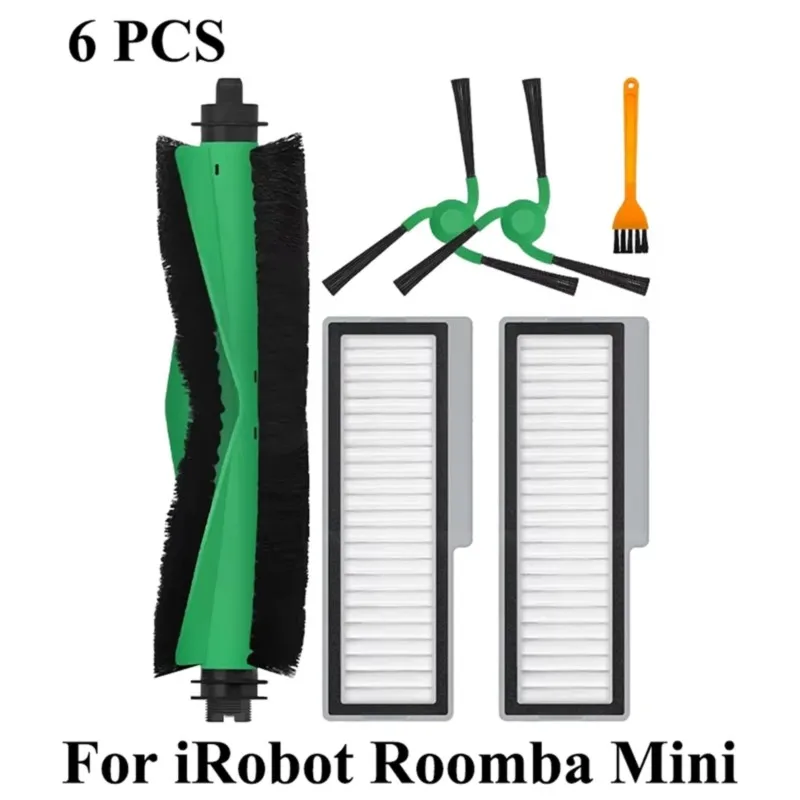 [NEW!A67Z】 6Pcs Edge-Sweeping Brush Hepa Filter For Irobot Roomba Mini