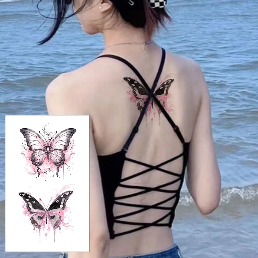 

Dopamine Cute Bright Color Butterflies Waterproof Long Temporary Tattoos Simple Style Kawaii Lasting Stickers Tattoo X6W8