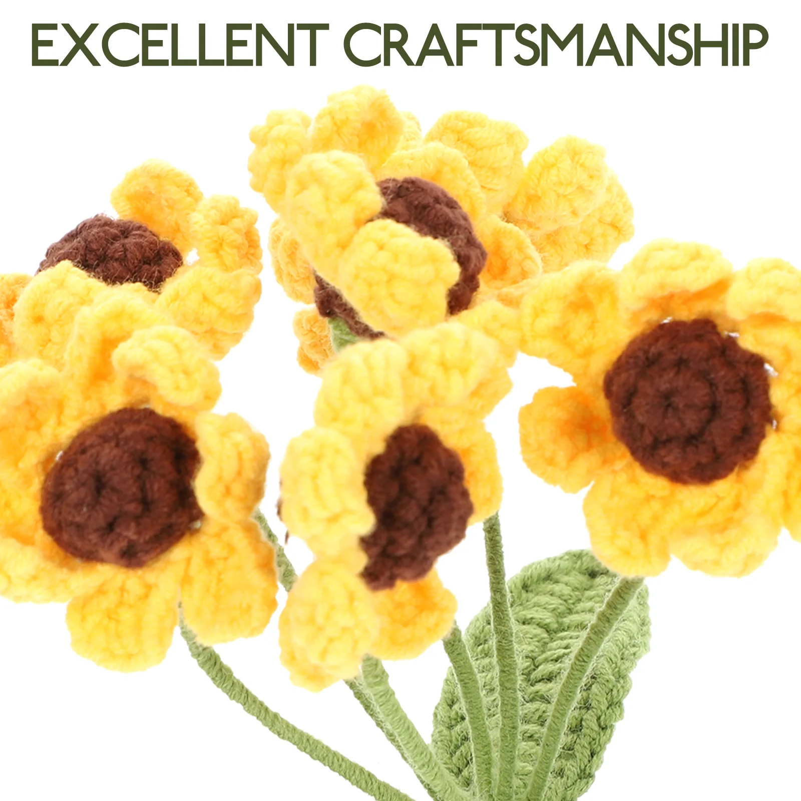 

Cute Crochet Flower Desktop Ornament Home Office Decor Gift For Women Friends Family Birthday Party Christmas