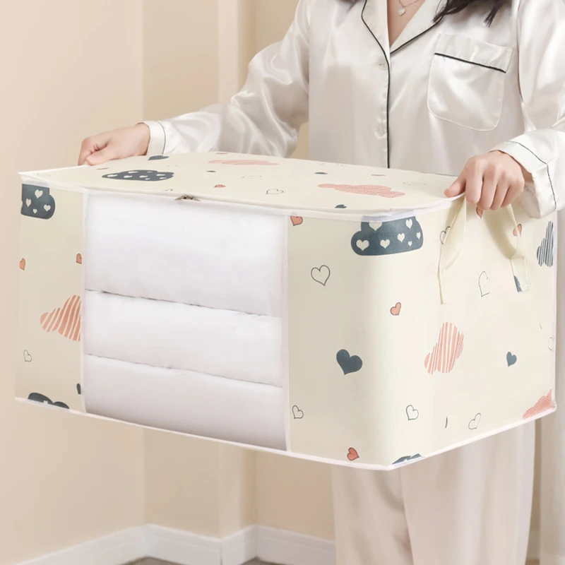 Quilt Clothes Big Capacity Storage Bag Quilt Bedding Storage Closet Organizer Wardrobe Organizer Blanket Sorting Bags Dust-proof