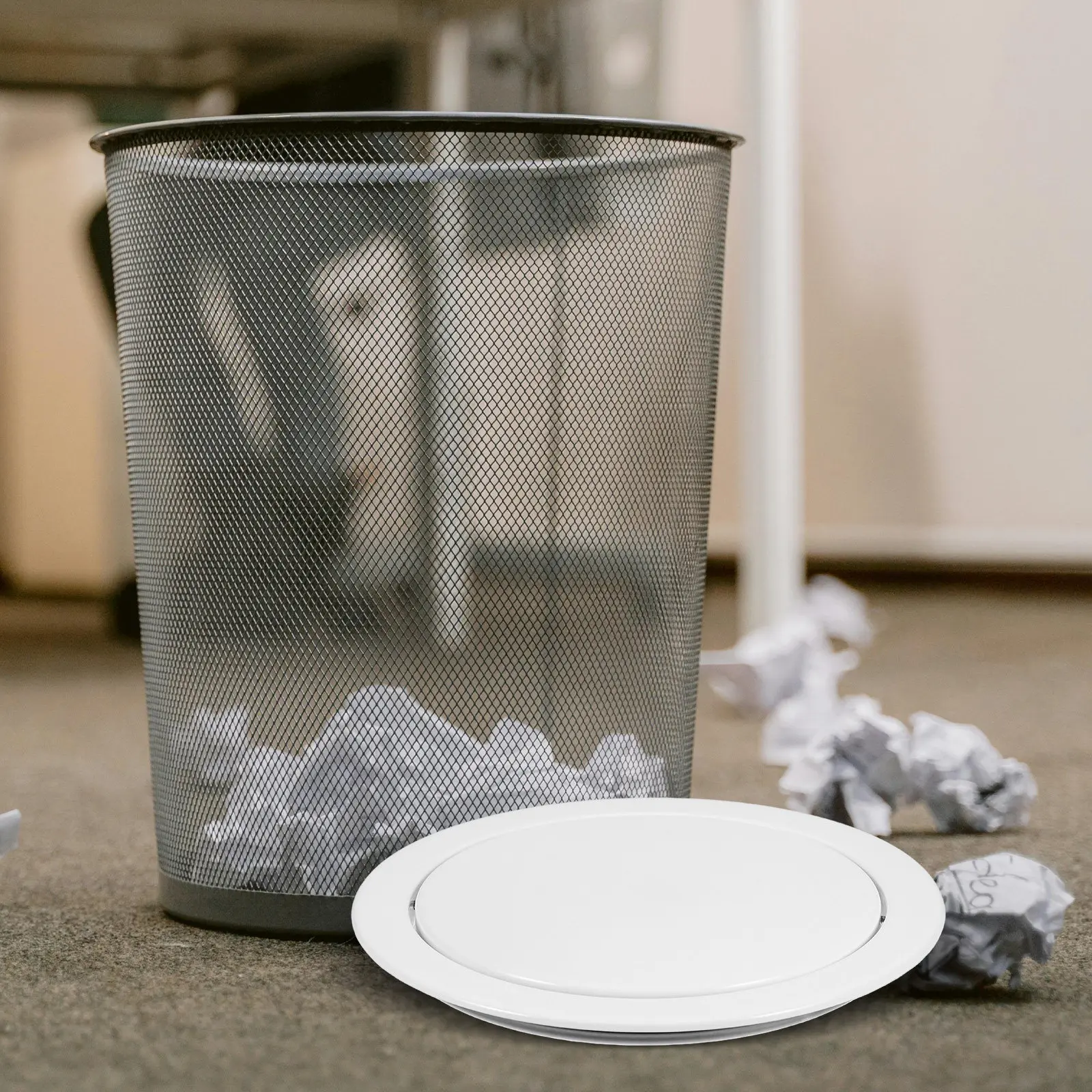 

Recessed Trash Can Lid Stainless Steel Flap Cover for Kitchen Countertop Bathroom Sink Office Space Saving Embedded Garbage Flap