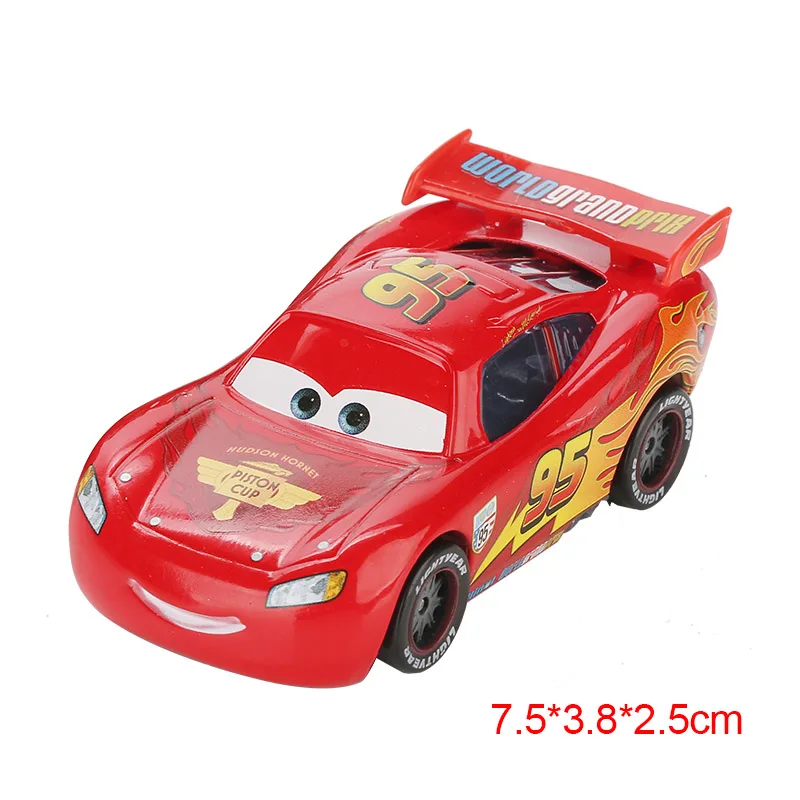 Disney Pixar Cars 2 3 Lightning Mcqueen Div Fritter Miss The King Frank Race Alloy Model Car 1:55 Vehicles Boy Toys para niños