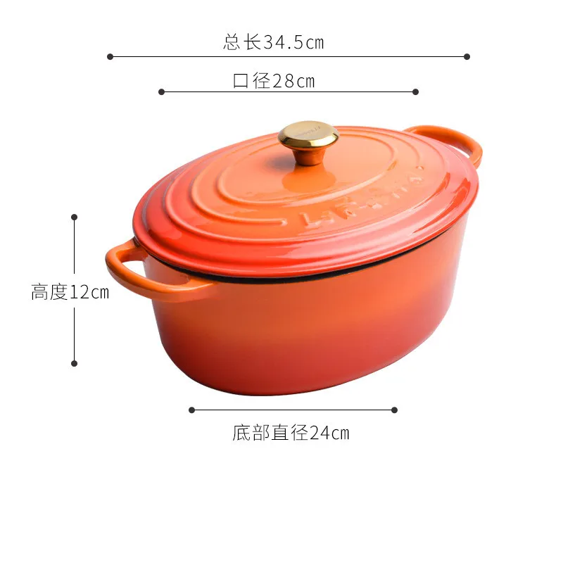 EnamelCast鉄製オーバルドッチオーブン、ソースパン、キッチン用品
