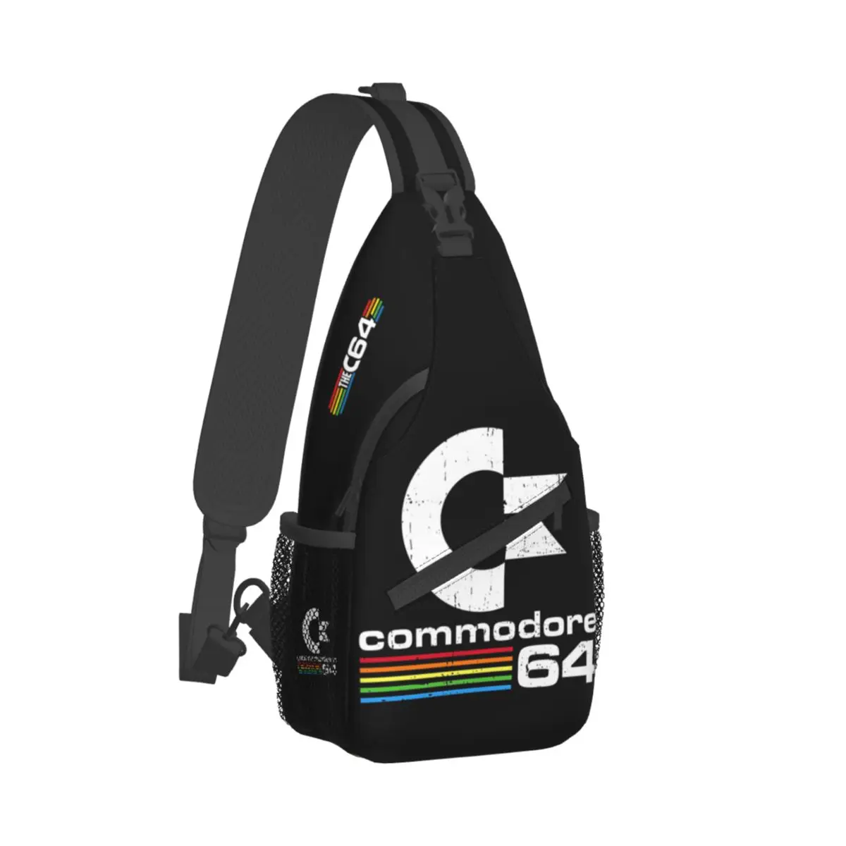 C46 Rainbow Crossbody Chest Bags Retro Commodore 64 Pockets Travel Pack Messenger Sports Teens Shoulder Bag Unisex