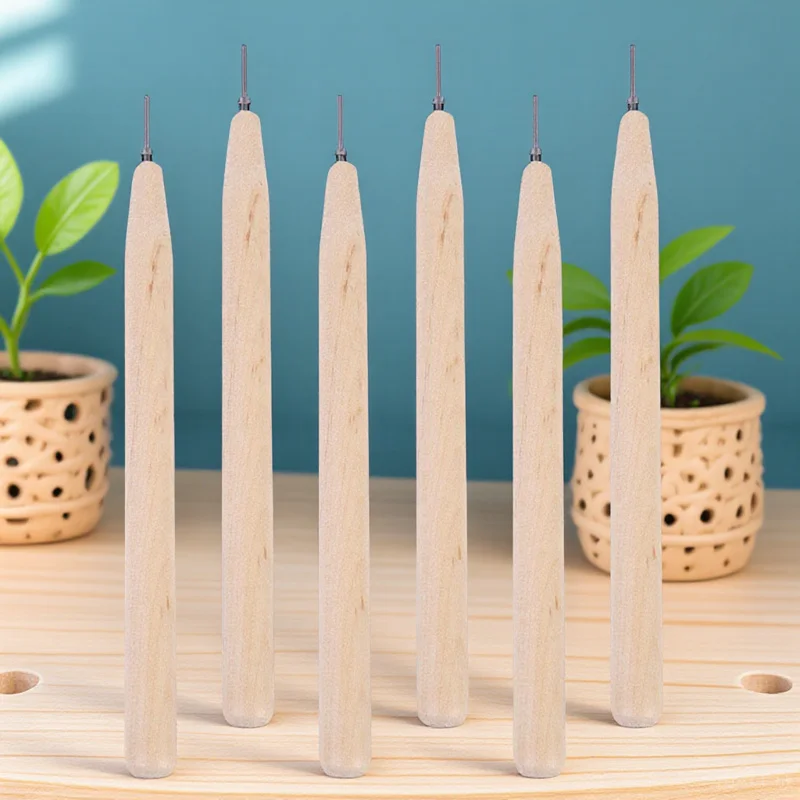 6Pcs Paper Quilling Pen Set Slotted Metal Tips DIY Paper Rolling Craft Tools for Scrapbooking Card Making Bookbinding Origami